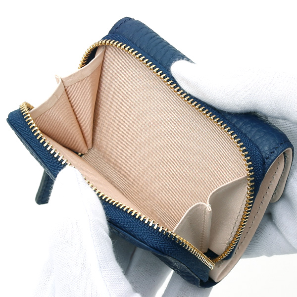  二つ折り レザー 本革 財布 メンズ レディース ブルー ネイビー 青色 小銭入れ 日本製 ブランド 皮 サイフ StitchandSew(スティッチアンドソー)