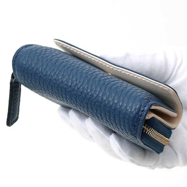  二つ折り レザー 本革 財布 メンズ レディース ブルー ネイビー 青色 小銭入れ 日本製 ブランド 皮 サイフ StitchandSew(スティッチアンドソー)