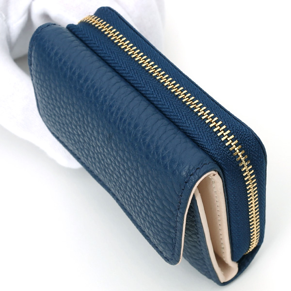  二つ折り レザー 本革 財布 メンズ レディース ブルー ネイビー 青色 小銭入れ 日本製 ブランド 皮 サイフ StitchandSew(スティッチアンドソー)