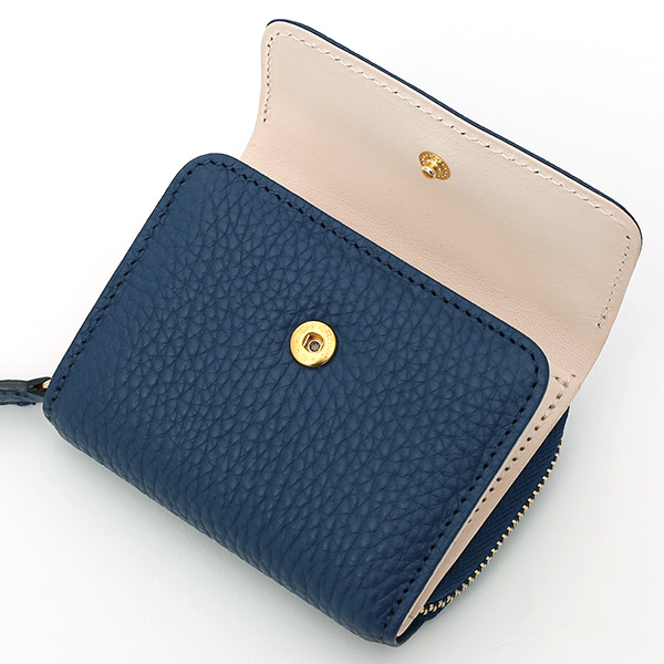  二つ折り レザー 本革 財布 メンズ レディース ブルー ネイビー 青色 小銭入れ 日本製 ブランド 皮 サイフ StitchandSew(スティッチアンドソー)