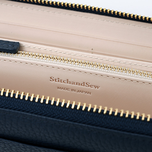  長財布 ラウンドファスナー 本革 レザー メンズ レディース ブルー ネイビー 青色 日本製 ラウンドジップ 大容量 StitchandSew(スティッチアンドソー)