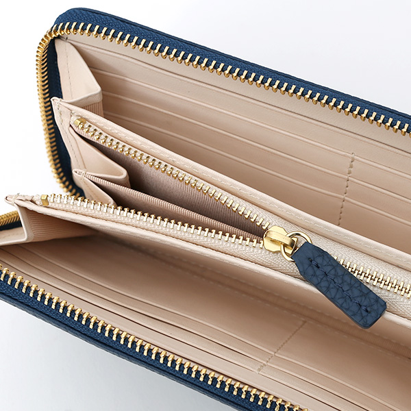  長財布 ラウンドファスナー 本革 レザー メンズ レディース ブルー ネイビー 青色 日本製 ラウンドジップ 大容量 StitchandSew(スティッチアンドソー)