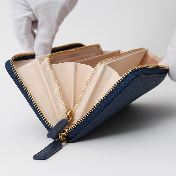  長財布 ラウンドファスナー 本革 レザー メンズ レディース ブルー ネイビー 青色 日本製 ラウンドジップ 大容量 StitchandSew(スティッチアンドソー)