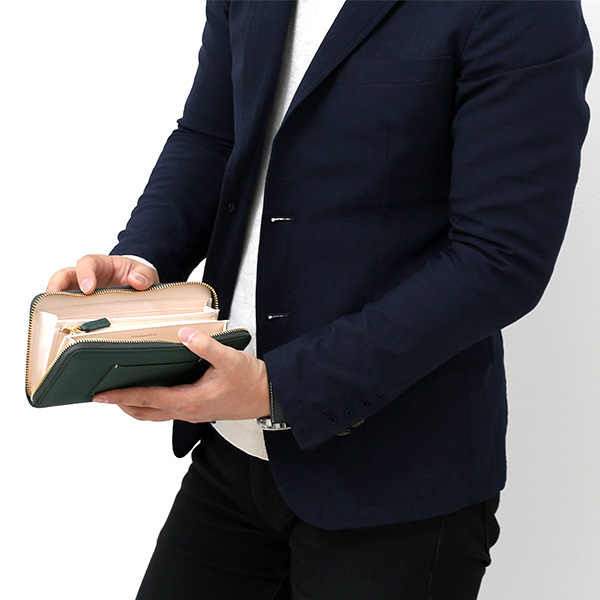  長財布 ラウンドファスナー 本革 レザー メンズ レディース グリーン 緑色 日本製 ラウンドジップ 大容量 StitchandSew(スティッチアンドソー)