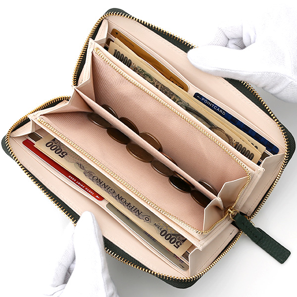  長財布 ラウンドファスナー 本革 レザー メンズ レディース グリーン 緑色 日本製 ラウンドジップ 大容量 StitchandSew(スティッチアンドソー)