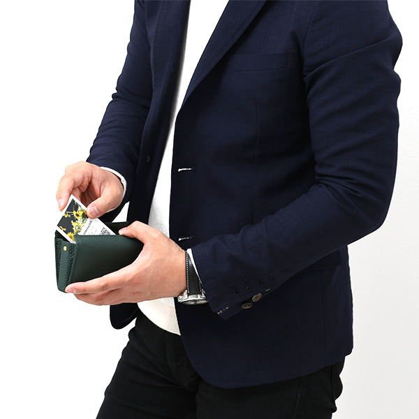  名刺入れ 本革 日本製 メンズ カードケース グリーン 緑色 レザー 革 国内生産 皮 カード入れ レディース StitchandSew(スティッチアンドソー)