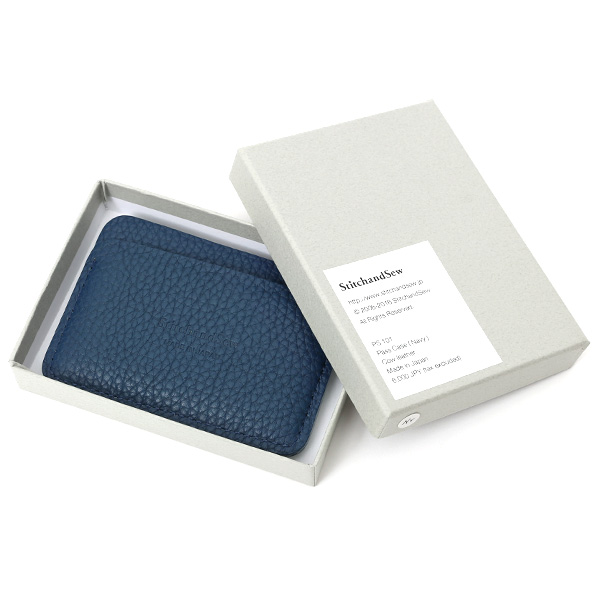  定期入れ パスケース 本革 レザー メンズ レディース ブルー ネイビー 青色 日本製 カードケース 革 レザー StitchandSew(スティッチアンドソー)
