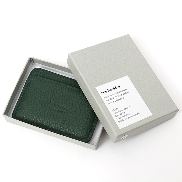  定期入れ パスケース 本革 レザー メンズ レディース グリーン 緑色 日本製 カードケース 革 レザー StitchandSew(スティッチアンドソー)