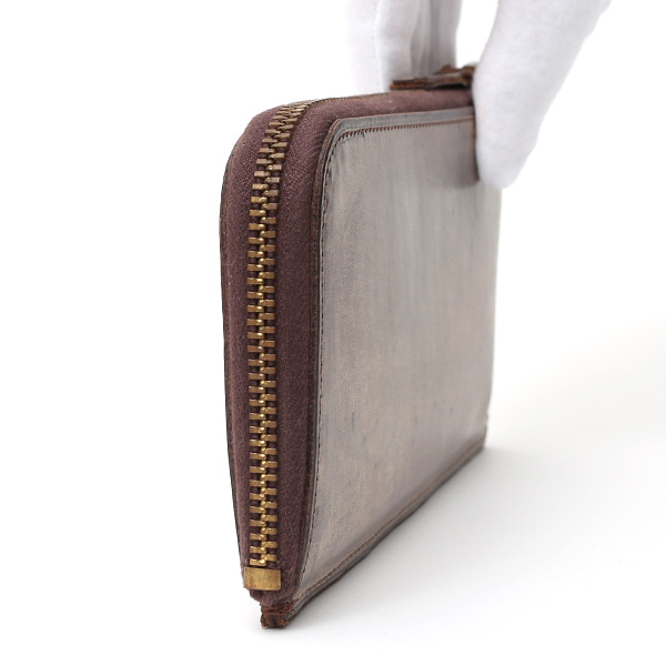  長財布 メンズ 本革 レザー ラウンドファスナー ブラウン 茶 茶色 小銭入れあり 薄型 薄まち コインケース トワクレ(Trois Clefs)