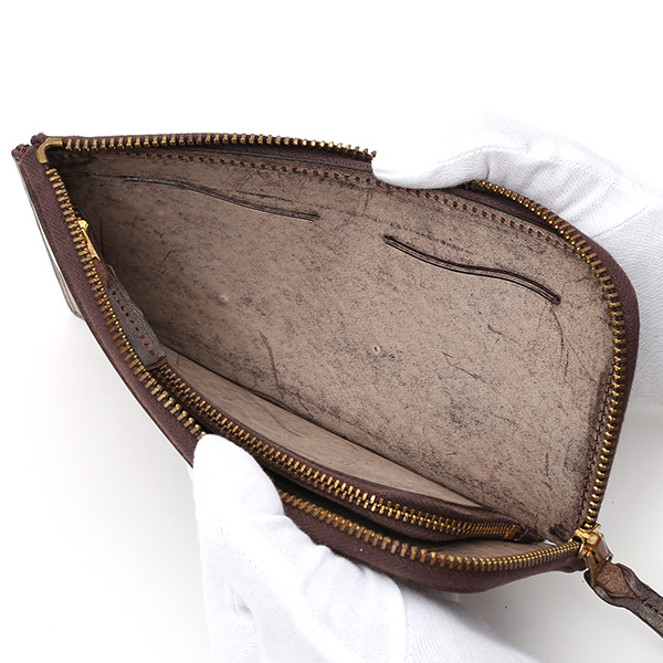  長財布 メンズ 本革 レザー ラウンドファスナー ブラウン 茶 茶色 小銭入れあり 薄型 薄まち コインケース トワクレ(Trois Clefs)