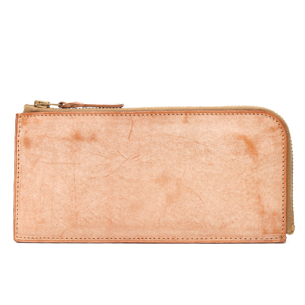 【約10営業日内に発送】トワクレ(Trois Clefs) Lファスナーロングウォレット ナチュラル