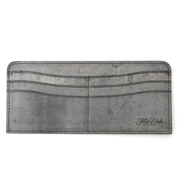  長財布 メンズ 本革 レザー ラウンドファスナー ダークグレー グレー グレイ 灰色 小銭入れあり 薄型 薄まち コインケース トワクレ(Trois Clefs)