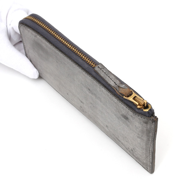  長財布 メンズ 本革 レザー ラウンドファスナー ダークグレー グレー グレイ 灰色 小銭入れあり 薄型 薄まち コインケース トワクレ(Trois Clefs)