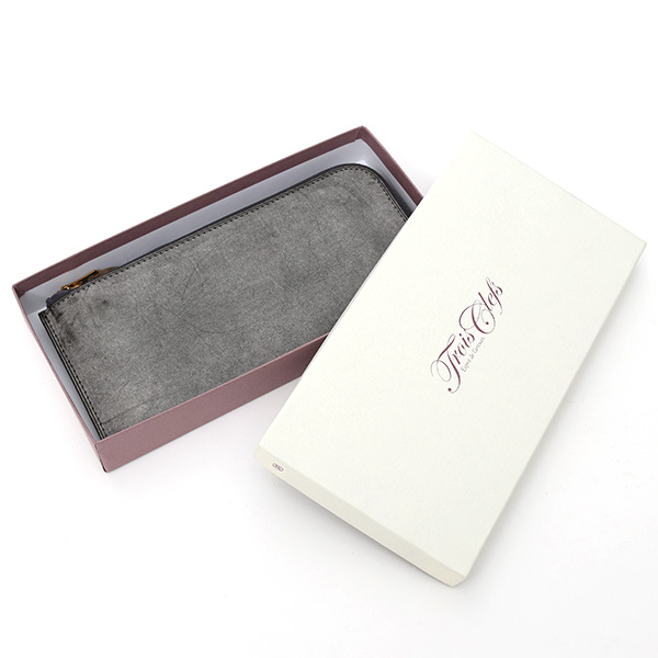  長財布 メンズ 本革 レザー ラウンドファスナー ダークグレー グレー グレイ 灰色 小銭入れあり 薄型 薄まち コインケース トワクレ(Trois Clefs)