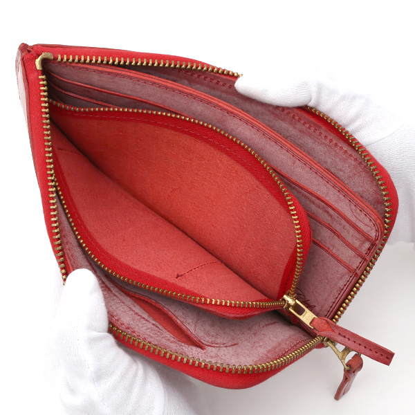  長財布 メンズ 本革 レザー ラウンドファスナー レッド ワイン 赤色 小銭入れあり 薄型 薄まち コインケース トワクレ(Trois Clefs)