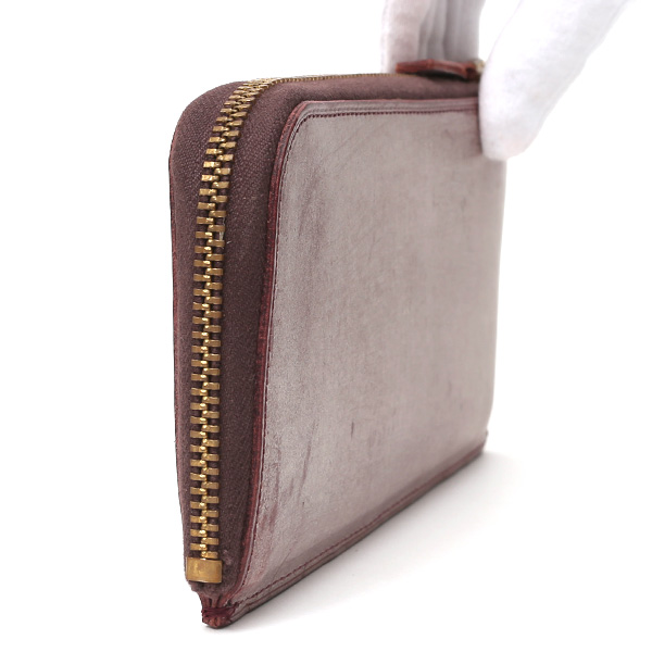  長財布 メンズ 本革 レザー ラウンドファスナー レッド ワイン 赤色 小銭入れあり 薄型 薄まち コインケース トワクレ(Trois Clefs)