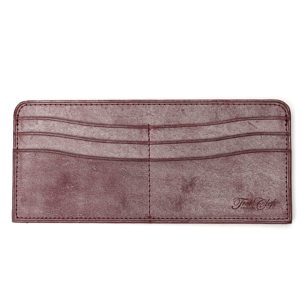  長財布 メンズ 本革 レザー ラウンドファスナー レッド ワイン 赤色 小銭入れあり 薄型 薄まち コインケース トワクレ(Trois Clefs)