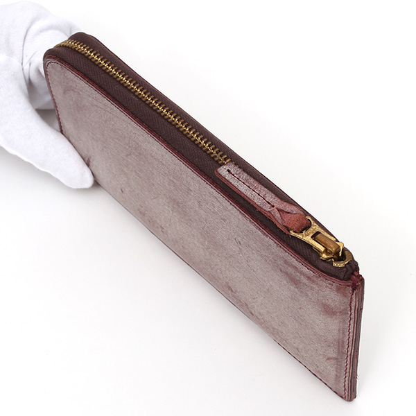  長財布 メンズ 本革 レザー ラウンドファスナー レッド ワイン 赤色 小銭入れあり 薄型 薄まち コインケース トワクレ(Trois Clefs)