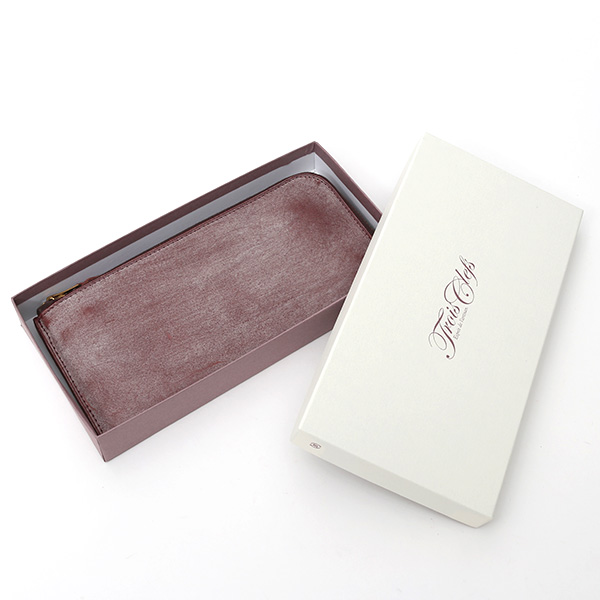  長財布 メンズ 本革 レザー ラウンドファスナー レッド ワイン 赤色 小銭入れあり 薄型 薄まち コインケース トワクレ(Trois Clefs)