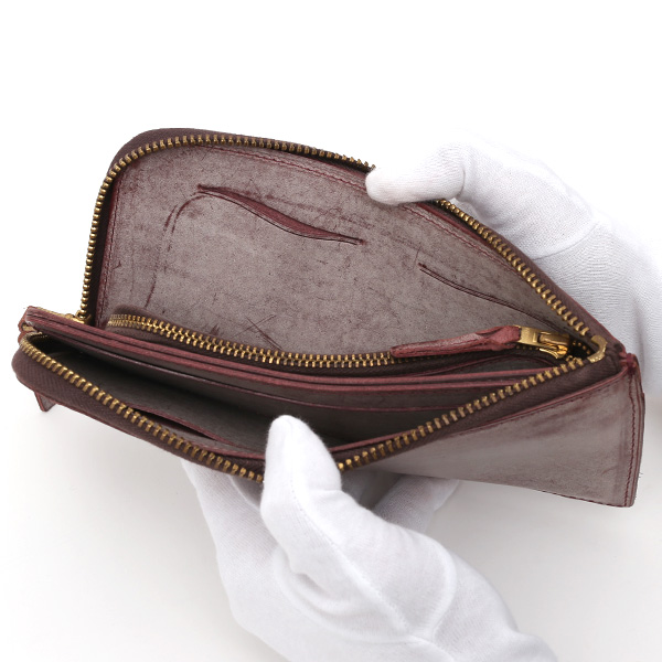  長財布 メンズ 本革 レザー ラウンドファスナー レッド ワイン 赤色 小銭入れあり 薄型 薄まち コインケース トワクレ(Trois Clefs)