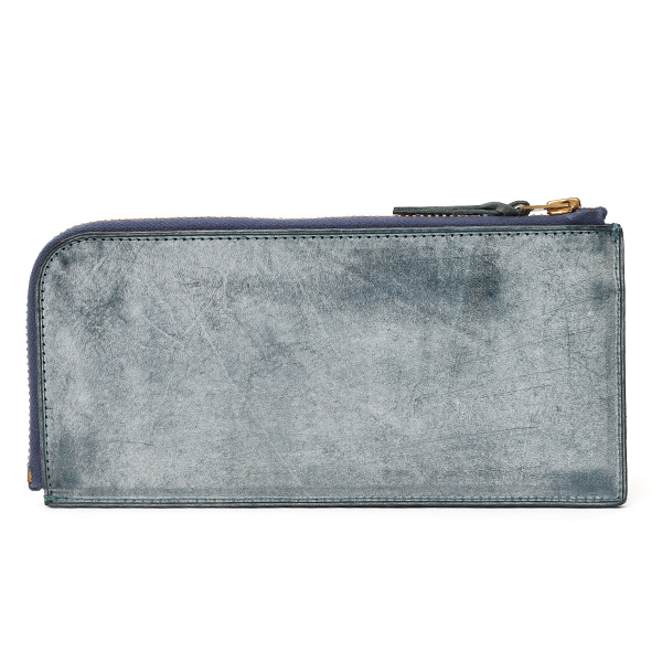  長財布 メンズ 本革 レザー ラウンドファスナー ブルー ネイビー 青色 小銭入れあり 薄型 薄まち コインケース トワクレ(Trois Clefs)