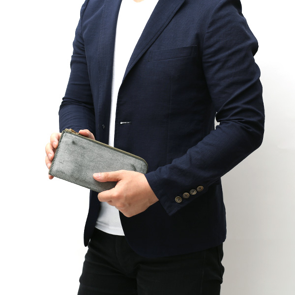  長財布 メンズ 本革 レザー ラウンドファスナー グリーン 緑色 小銭入れあり 薄型 薄まち コインケース トワクレ(Trois Clefs)