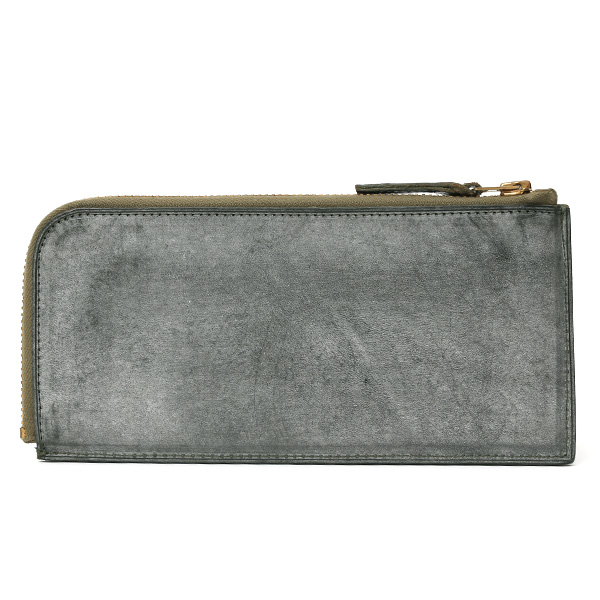  長財布 メンズ 本革 レザー ラウンドファスナー グリーン 緑色 小銭入れあり 薄型 薄まち コインケース トワクレ(Trois Clefs)