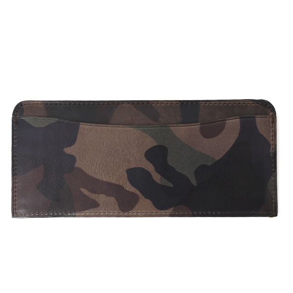 長財布 メンズ 本革 レザー ラウンドファスナー 迷彩柄 カモフラージュ グリーン 緑色 小銭入れあり 薄型 薄まち コインケース トワクレ(Trois Clefs)