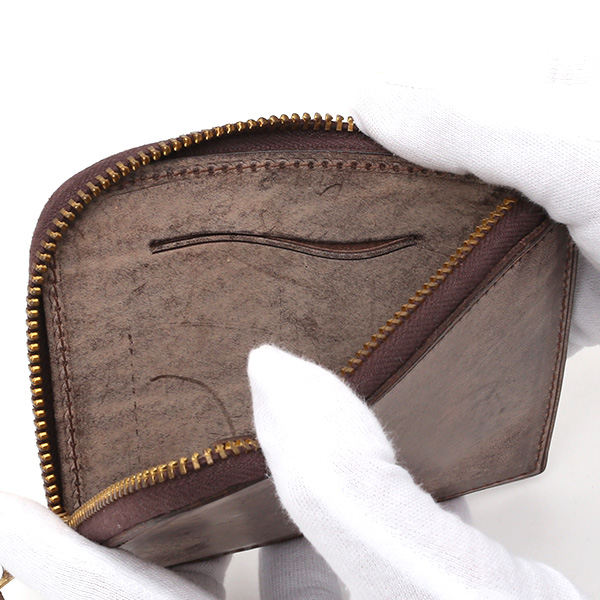  財布 ミニ 本革 レザー ブラウン 茶 茶色 サイフ 薄マチ メンズ 小銭入れ 二つ折り財布 コインケース トワクレ(Trois Clefs)