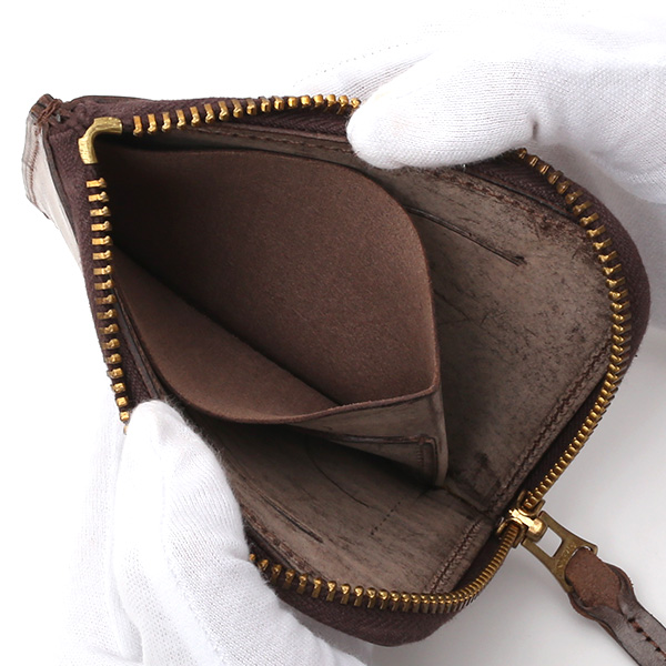  財布 ミニ 本革 レザー ブラウン 茶 茶色 サイフ 薄マチ メンズ 小銭入れ 二つ折り財布 コインケース トワクレ(Trois Clefs)