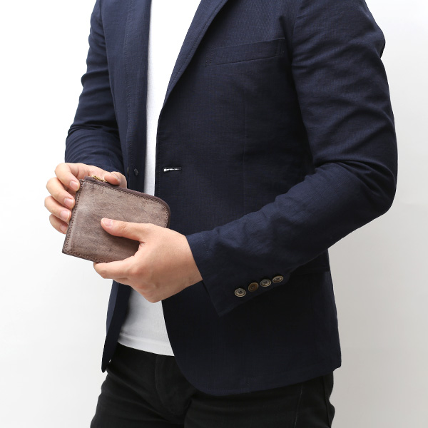  財布 ミニ 本革 レザー ブラウン 茶 茶色 サイフ 薄マチ メンズ 小銭入れ 二つ折り財布 コインケース トワクレ(Trois Clefs)