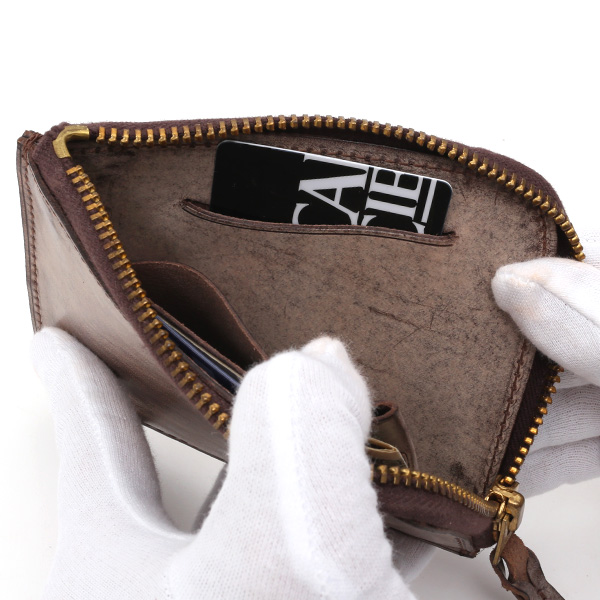  財布 ミニ 本革 レザー ブラウン 茶 茶色 サイフ 薄マチ メンズ 小銭入れ 二つ折り財布 コインケース トワクレ(Trois Clefs)