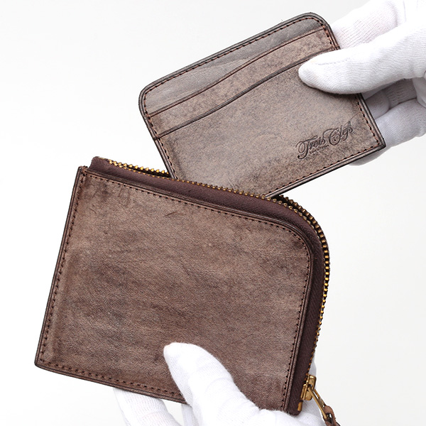 財布 ミニ 本革 レザー ブラウン 茶 茶色 サイフ 薄マチ メンズ 小銭入れ 二つ折り財布 コインケース トワクレ(Trois Clefs)