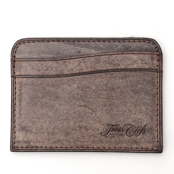  財布 ミニ 本革 レザー ブラウン 茶 茶色 サイフ 薄マチ メンズ 小銭入れ 二つ折り財布 コインケース トワクレ(Trois Clefs)