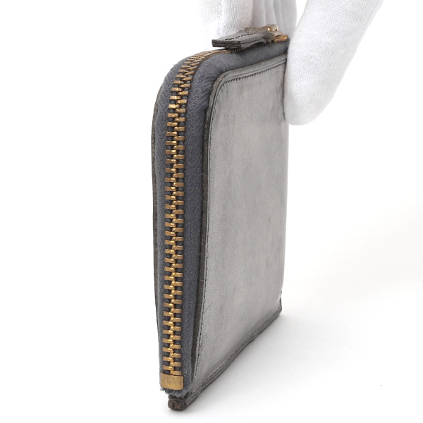  財布 ミニ 本革 レザー ダークグレー グレー グレイ 灰色 サイフ 薄マチ メンズ 小銭入れ 二つ折り財布 コインケース トワクレ(Trois Clefs)