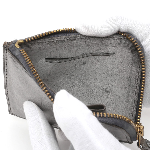  財布 ミニ 本革 レザー ダークグレー グレー グレイ 灰色 サイフ 薄マチ メンズ 小銭入れ 二つ折り財布 コインケース トワクレ(Trois Clefs)