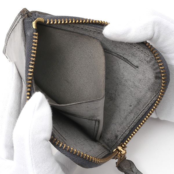  財布 ミニ 本革 レザー ダークグレー グレー グレイ 灰色 サイフ 薄マチ メンズ 小銭入れ 二つ折り財布 コインケース トワクレ(Trois Clefs)