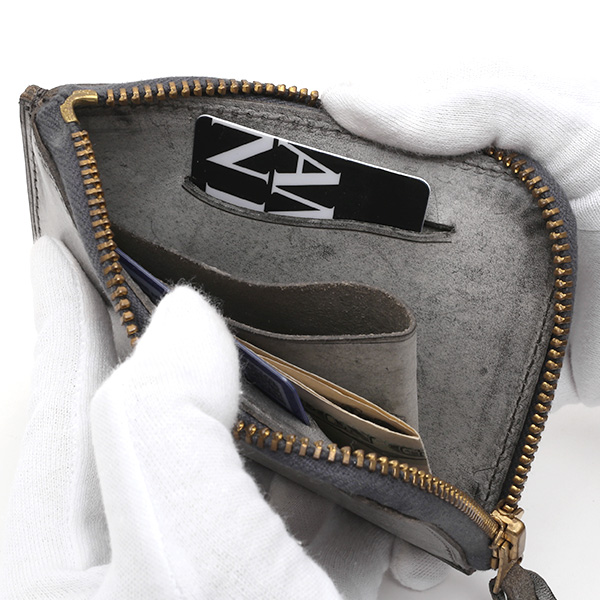  財布 ミニ 本革 レザー ダークグレー グレー グレイ 灰色 サイフ 薄マチ メンズ 小銭入れ 二つ折り財布 コインケース トワクレ(Trois Clefs)