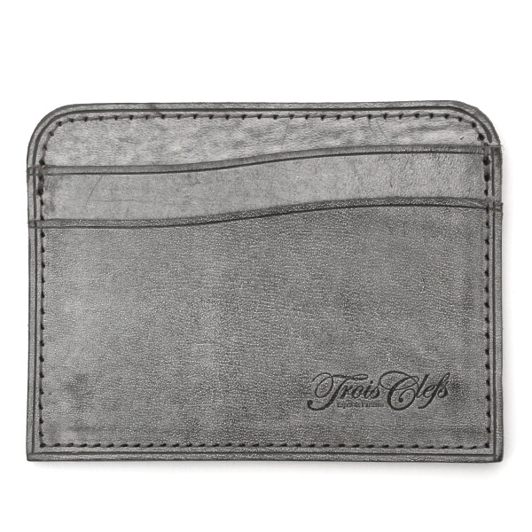  財布 ミニ 本革 レザー ダークグレー グレー グレイ 灰色 サイフ 薄マチ メンズ 小銭入れ 二つ折り財布 コインケース トワクレ(Trois Clefs)