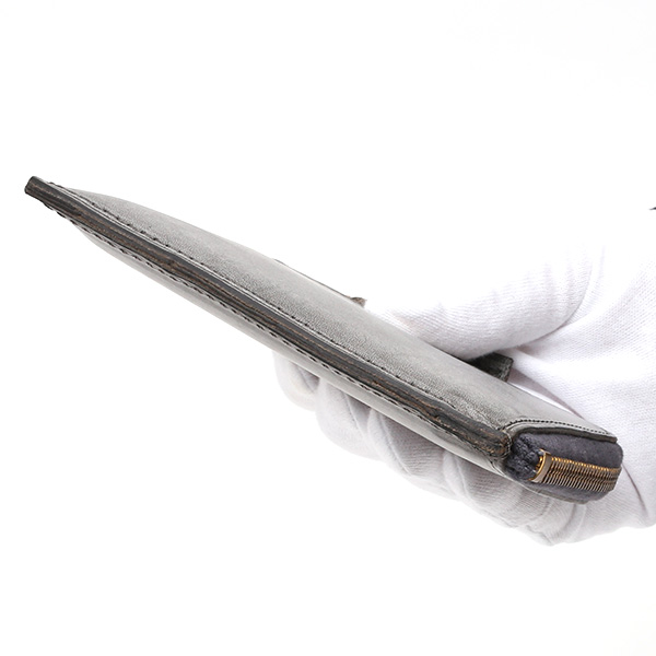  財布 ミニ 本革 レザー ダークグレー グレー グレイ 灰色 サイフ 薄マチ メンズ 小銭入れ 二つ折り財布 コインケース トワクレ(Trois Clefs)