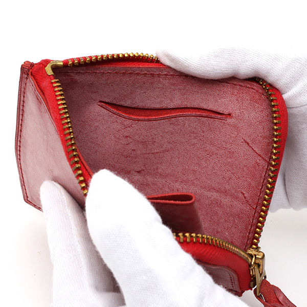  財布 ミニ 本革 レザー レッド ワイン 赤色 サイフ 薄マチ メンズ 小銭入れ 二つ折り財布 コインケース トワクレ(Trois Clefs)