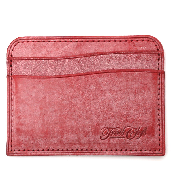  財布 ミニ 本革 レザー レッド ワイン 赤色 サイフ 薄マチ メンズ 小銭入れ 二つ折り財布 コインケース トワクレ(Trois Clefs)