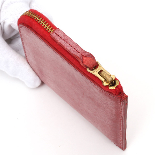  財布 ミニ 本革 レザー レッド ワイン 赤色 サイフ 薄マチ メンズ 小銭入れ 二つ折り財布 コインケース トワクレ(Trois Clefs)