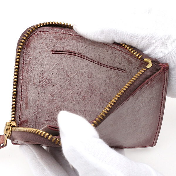  財布 ミニ 本革 レザー レッド ワイン 赤色 サイフ 薄マチ メンズ 小銭入れ 二つ折り財布 コインケース トワクレ(Trois Clefs)