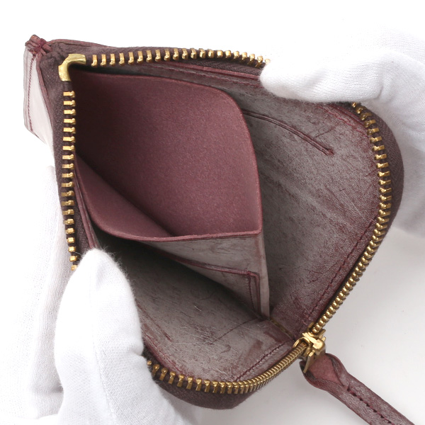  財布 ミニ 本革 レザー レッド ワイン 赤色 サイフ 薄マチ メンズ 小銭入れ 二つ折り財布 コインケース トワクレ(Trois Clefs)