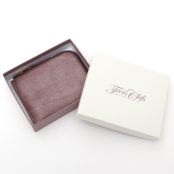  財布 ミニ 本革 レザー レッド ワイン 赤色 サイフ 薄マチ メンズ 小銭入れ 二つ折り財布 コインケース トワクレ(Trois Clefs)
