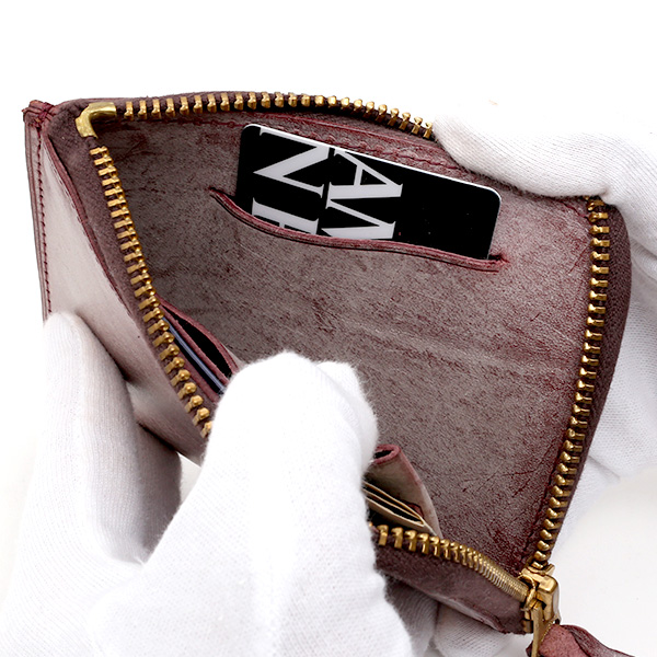  財布 ミニ 本革 レザー レッド ワイン 赤色 サイフ 薄マチ メンズ 小銭入れ 二つ折り財布 コインケース トワクレ(Trois Clefs)