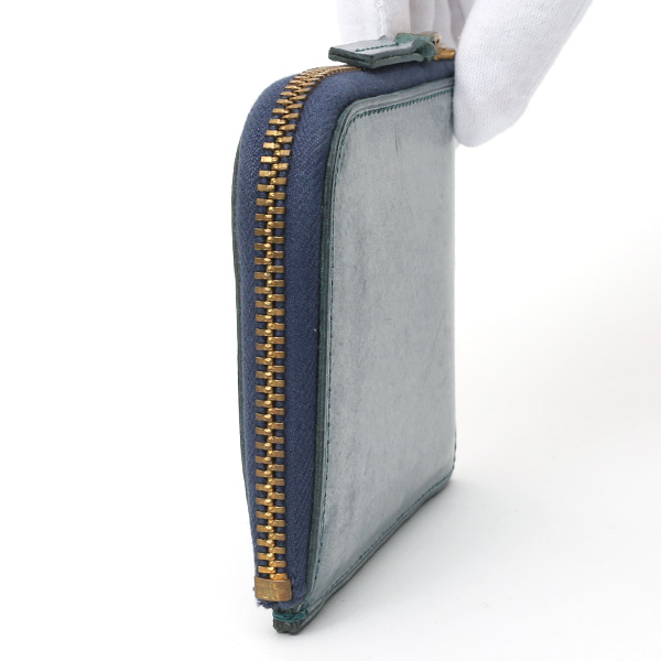  財布 ミニ 本革 レザー ブルー ネイビー 青色 サイフ 薄マチ メンズ 小銭入れ 二つ折り財布 コインケース トワクレ(Trois Clefs)