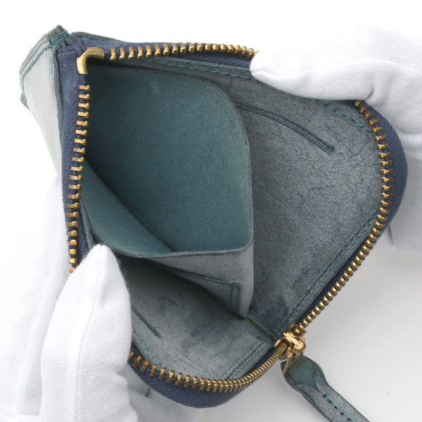  財布 ミニ 本革 レザー ブルー ネイビー 青色 サイフ 薄マチ メンズ 小銭入れ 二つ折り財布 コインケース トワクレ(Trois Clefs)