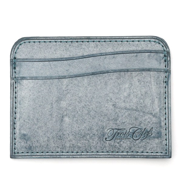  財布 ミニ 本革 レザー ブルー ネイビー 青色 サイフ 薄マチ メンズ 小銭入れ 二つ折り財布 コインケース トワクレ(Trois Clefs)